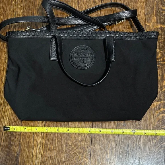 Tory Burch Black Tote with Braided Trim - Picture 6 of 7